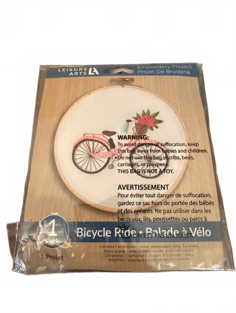 Leisure Arts Embroidery Project Kit - Bicycle Ride